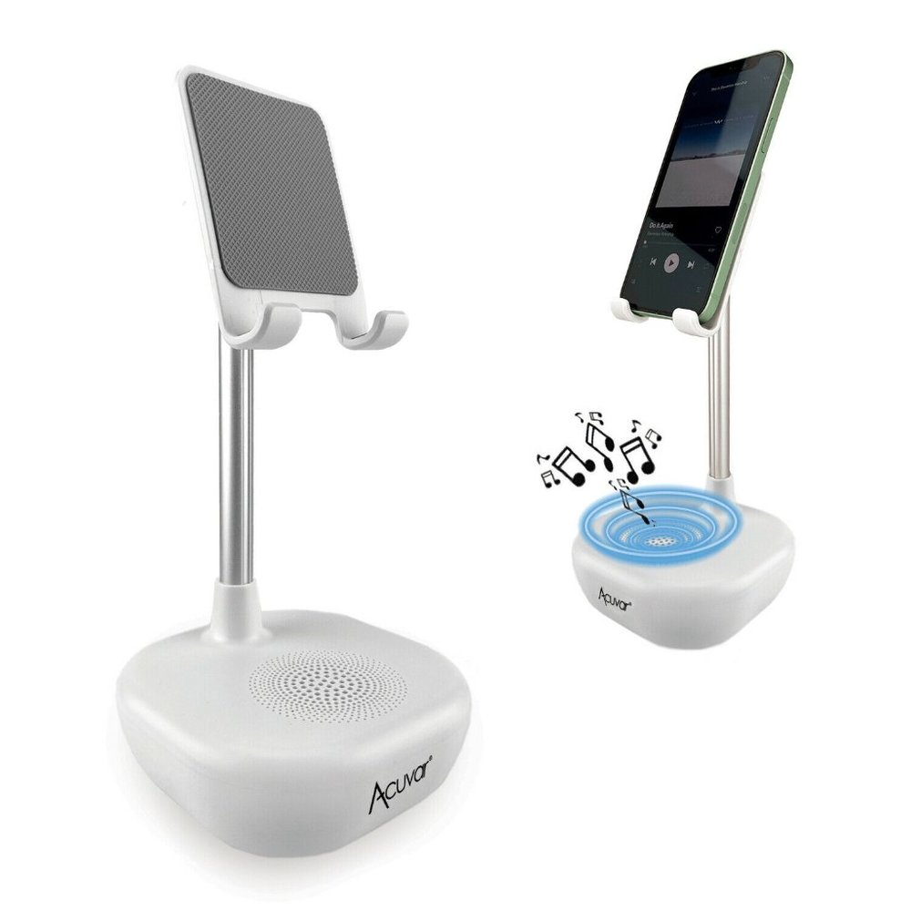 Bluetooth Wireless Speaker with Adjustable Smartphone and Tablet Stand Holder